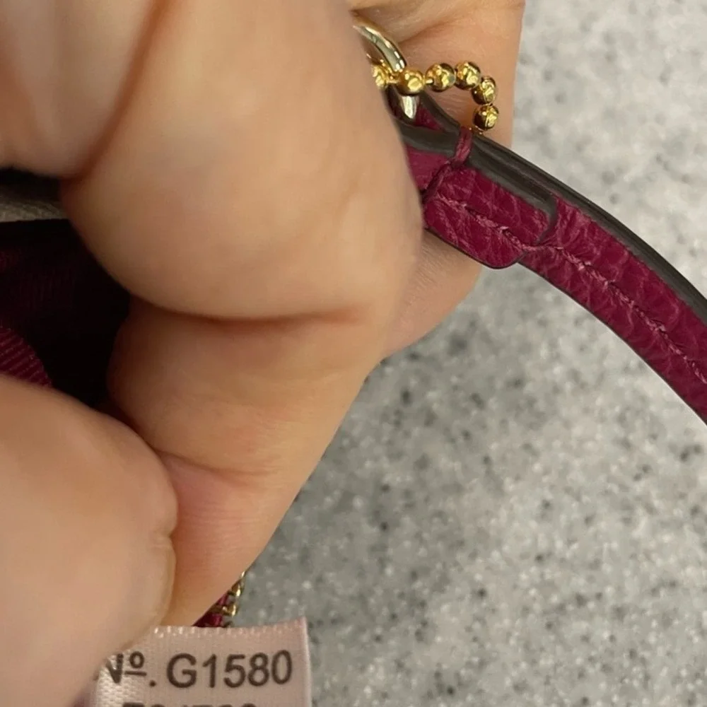 Coach Fuchsia‎ Wristlet with Shearling Accent EUC - Picture 7 of 8